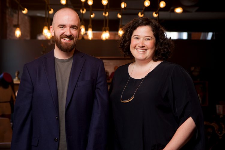 Rory Heffernan & Claire Fenner smiling at camera