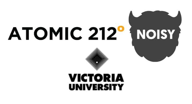 Atomic 212°, Noisy Beast & Victoria University logos